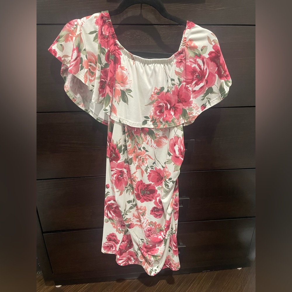 Floral Off-Shoulder Midi Dress